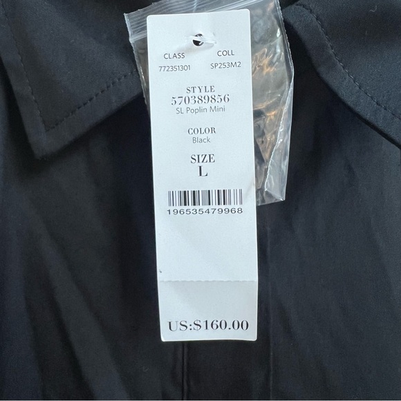 New WHITE HOUSE BLACK MARKET Poplin Halter Shirt Dress Button Pockets Chic Large - Picture 11 of 16